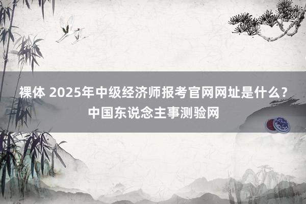 裸体 2025年中级经济师报考官网网址是什么？中国东说念主事测验网