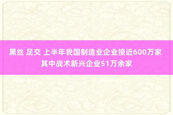 黑丝 足交 上半年我国制造业企业接近600万家 其中战术新兴企业51万余家