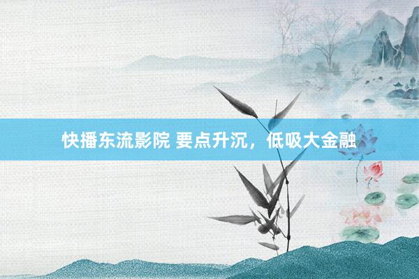 快播东流影院 要点升沉，低吸大金融