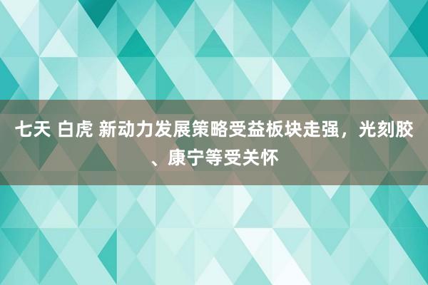 七天 白虎 新动力发展策略受益板块走强，光刻胶、康宁等受关怀